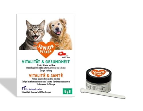 Senior Vitae+ | Vitalität & Gesundheit für Hund & Katze (Gelenkschutz,Darmschutz, Arthritis, Arthrose und Sklerose, etc.) | Für 2 Monate oder 60 Anwendungen von TEEF Vitae+