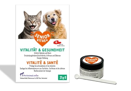 Senior Vitae+ | Vitalität & Gesundheit für Hunde und Katzen (Gelenkschutz, Darmschutz, Arthritis, Arthrose, Sklerose, etc.) | Für 7 Monate oder 210 Anwendungen von TEEF Vitae+