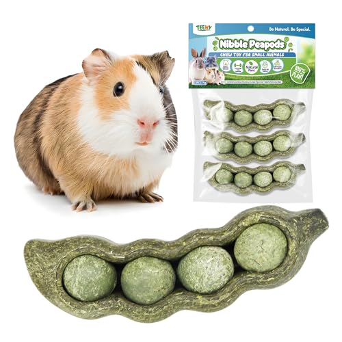 Nibble Peapods Kauspielzeug für Kleintiere, 3 Stück, Hamster, Chinchilla, Rennmaus, Meerschweinchen, Kauspielzeug und Spielzeug von TEEWY