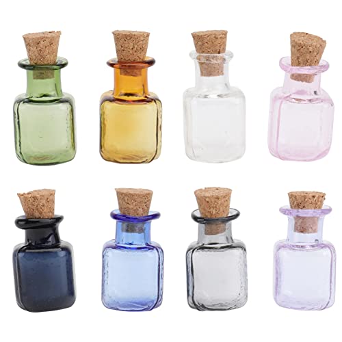 TEHAUX 8 Stücke Mini Glas Flasche Drift Flasche Decor Set für Home Decor Holz Korken von TEHAUX