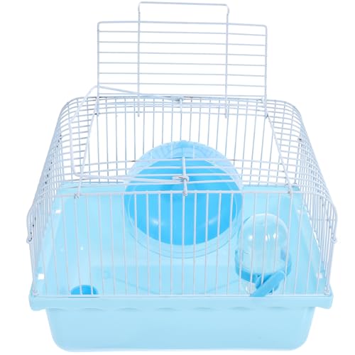 TEHAUX Transportkäfig für Meerschweinchen, Mäuse, Käfig, Outdoor, Hamster, kleiner Käfig, Wasserflasche, Zubehör, Kleintier-Tragetasche, Mauskäfig für Haustier-Mäuse, Spielzeug, doppellagig, Reisen, von TEHAUX