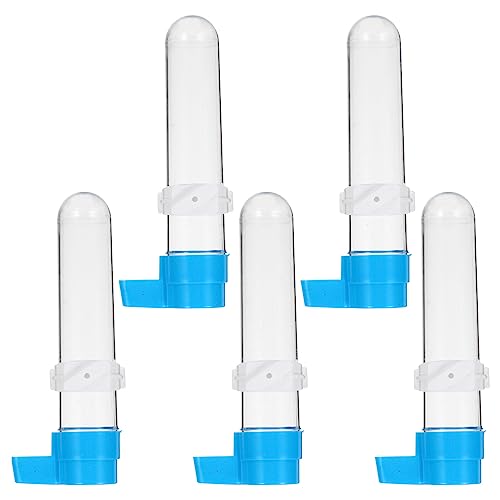 Vogel-Trinkbrunnen Vogelfutterspender, Papagei Wasserspender Kunststoff Vogelbrunnen Papagei Trinkflasche für Käfig Vogel Automatische Futterspender Vogelbedarf 120ml 5pcs von TEHAUX