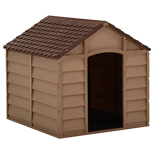 Hundehütte, Hundekäfig Tierhaus, Hundehaus Braun 71x71,5x68 cm PP von TEHTX7