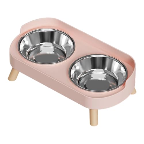 Erhöhte Futterstation für Haustiere, spritzwassergeschützt, für bequeme Hunde, Fressnapf, helle Farbe, Edelstahl, Katzen- und Hundenapf-Set Erhöhte Futterstation für Haustiere, spritzwassergeschützt, für bequeme Hunde, Fressnapf, helle Farbe, Edelstahl, Katzen- und Hundenapf-Set von TEMOOUES
