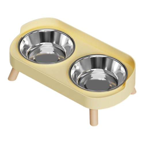 Erhöhte Futterstation für Haustiere, spritzwassergeschützt, für bequeme Hunde, Fressnapf, helle Farbe, Edelstahl, Katzen- und Hundenapf-Set Erhöhte Futterstation für Haustiere, spritzwassergeschützt, für bequeme Hunde, Fressnapf, helle Farbe, Edelstahl, Katzen- und Hundenapf-Set von TEMOOUES