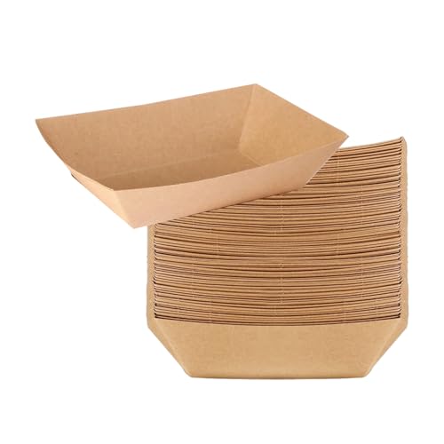 Futternapf für Haustiere, recyceltes Kraftpapier, für einfache Verwendung, reisefreundlich, Teller, Haustiernäpfe, 50 Stück Futternapf für Haustiere, recyceltes Kraftpapier, für einfache Verwendung, reisefreundlich, Teller, Haustiernäpfe, 50 Stück von TEMOOUES