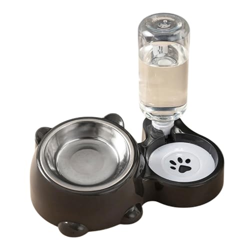Herausnehmbarer Futternapf aus Edelstahl mit integriertem Wasserspender, rutschfeste Füße, auslaufsicher, automatische Wasserspenderflasche für Haustiere Herausnehmbarer Futternapf aus Edelstahl mit integriertem Wasserspender, rutschfeste Füße, auslaufsicher, automatische Wasserspenderflasche für Haustiere von TEMOOUES