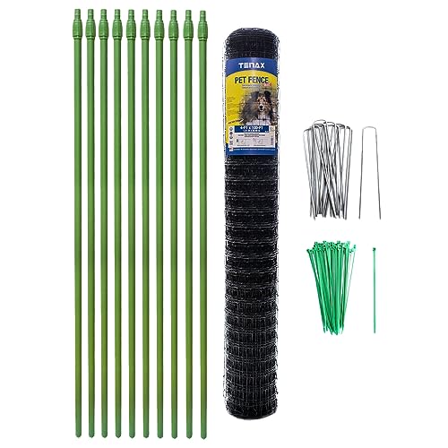 Tenax 2A230073 DIY Haustierzaun-Set, 1,2 m x 30,4 m, Schwarz von TENAX