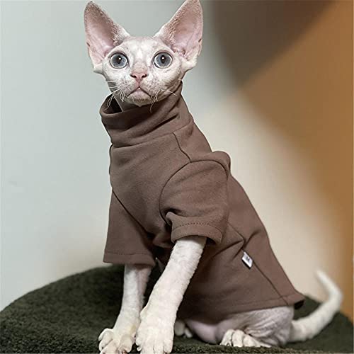 TENGTUD Haarlose Katzenkleidung, Haustierbedarf für Sphynx BROWNHÄRE Velvet Cat Base Shirt-XXXL. von TENGTUD