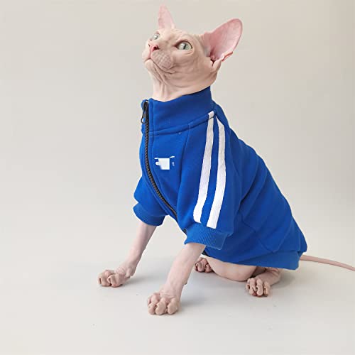 TENGTUD Haarlose Katzenkleidung, Sphynx/Devon Cat Herbst- und Winter-Baumwollmantel-S_Gelb von TENGTUD