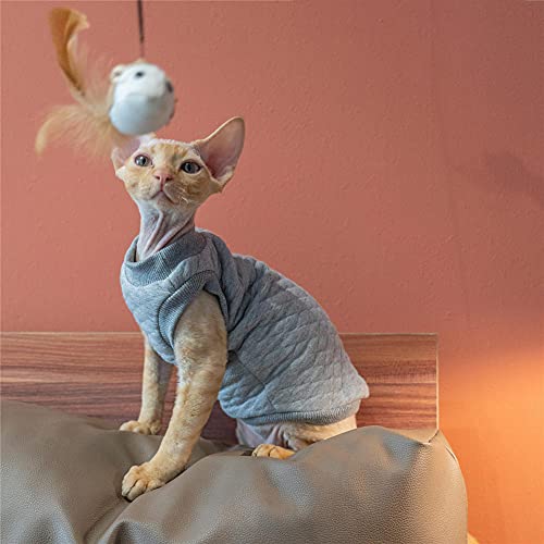 TENGTUD Haarlose Katzenkleidung, Sphynx/Devon Thicken Plus Samt Gary Cat Vest-L- von TENGTUD