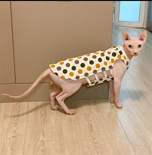 TENGTUD Haarnesskatze-Kleidung, Sphynx/Devon Bedruckte Bauchband-Katzenweste-M. von TENGTUD