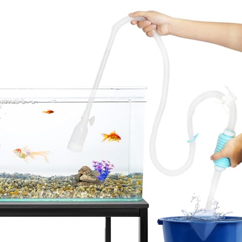 TERA PUMP Aquarium Kiesreiniger für 10-20 Gallonen Tanks - BPA-Frei, Siphon mit Durchflussregler, ausziehbares No-Spill System für Süß- und Salzwasser von TERA PUMP