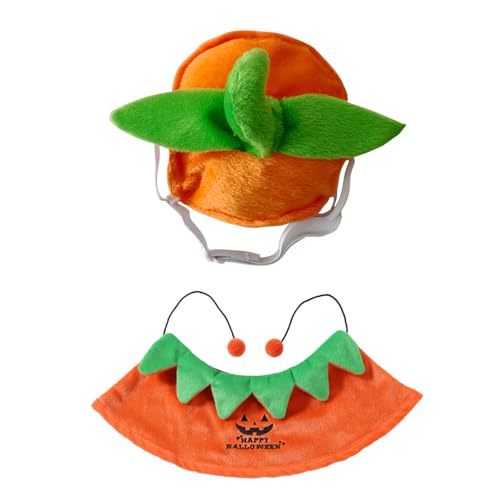 Haustier-Kürbis-Hut mit Umhang, Set für Halloween, schelmische Party, doppelseitiges Design, Umhang mit verstellbarem Nackenband, Halloween-Kostüm für große Hunde, Halloween-Kostüm-Set, Halloween, von TERNCOEW