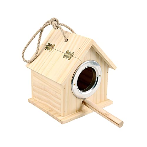 Vogelhaus aus Holz Haustier Sittich Nymphensittiche Zucht Nistkäfig Box Haus Garten hängende Dekoration Haustier Vögel Holzhaus von TERNCOEW