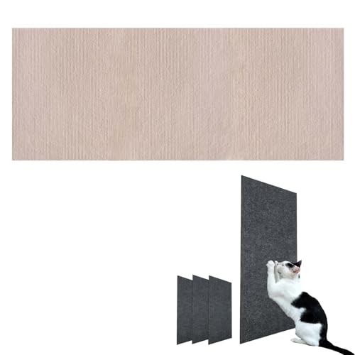 TETGSET DIY Climbing Cat Scratcher, Katzen Kratzmatte Selbstklebend, Cat Scratcher Klebend, Kratzmatte Katze Selbstklebend, Katzenteppich Selbstklebend (30 * 100cm/11.8 * 39.4in,Khaki) von TETGSET