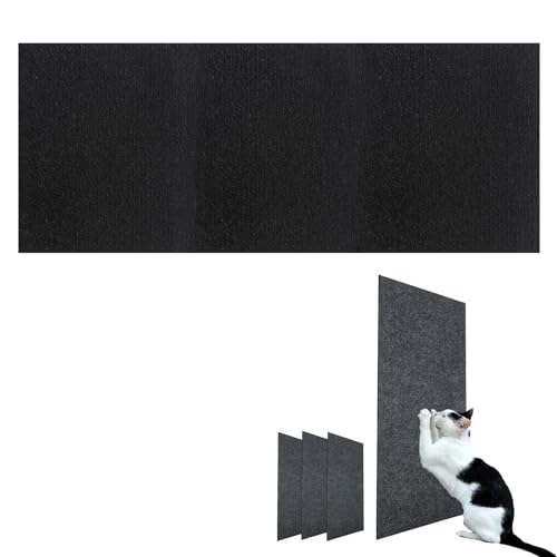 DIY Climbing Cat Scratcher, Katzen Kratzmatte Selbstklebend, Cat Scratcher Klebend, Kratzmatte Katze Selbstklebend, Katzenteppich Selbstklebend (30 * 100cm/11.8 * 39.4in,Schwarz) von TETGSET