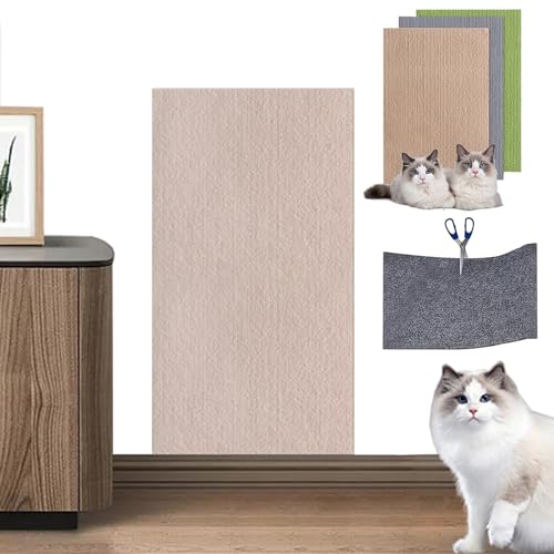 Kratzmatte Selbstklebend, Kratzmatte Katze Wand 100/200/300 cm, Kratzmatten FüR Katzen, Katzen Kratzmatte FüR Die Wand, Kratzmatte Katze FüR Sofa (Khaki,40 * 200cm) von TETGSET