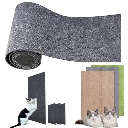 Kratzmatte Selbstklebend Katzen, Kratzwand FüR Katzen, Climbing Cat Scratcher, DIY Climbing Cat Scratcher, Kratzmatten FüR Katzen, Kratzmatte Katze Wand Selbstklebend (Hellgrau,30 * 200cm) von TETGSET