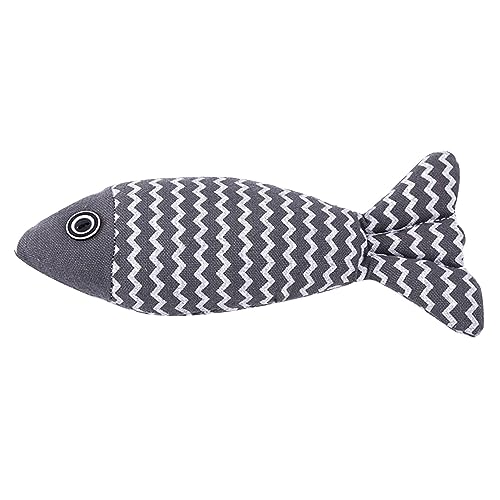 TEUOPIOE Fischform Katzenspielzeug Simulation Langeweile Linderung Interaktives Haustier Katzenminze Fisch Kauspielzeug für Kätzchen Fisch Katzenspielzeug (Gray) von TEUOPIOE