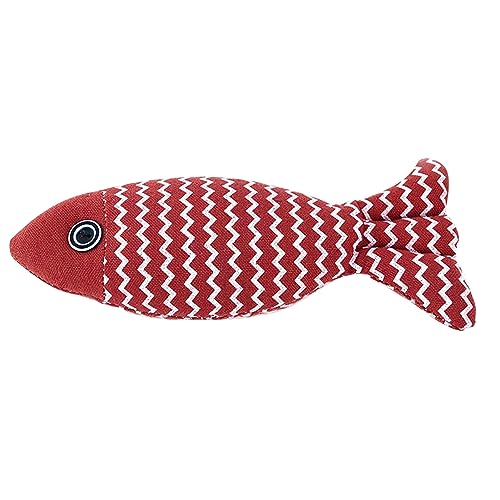 TEUOPIOE Fischform Katzenspielzeug Simulation Langeweile Linderung Interaktives Haustier Katzenminze Fisch Kauspielzeug für Kätzchen Fisch Katzenspielzeug (Red) von TEUOPIOE