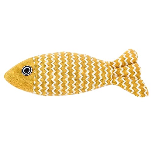 TEUOPIOE Fischform Katzenspielzeug Simulation Langeweile Linderung Interaktives Haustier Katzenminze Fisch Kauspielzeug für Kätzchen Fisch Katzenspielzeug (Yellow) von TEUOPIOE