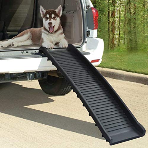 TEWTX7 Hunderampe klappbar Hundetreppe Hundeautorampe Auto Kofferraumrampe für Haustiere, rutschfest, Einstiegshilfe für Kofferraum, bis 75 kg, 155,5x40x15,5 cm, Hunde-Treppe von TEWTX7