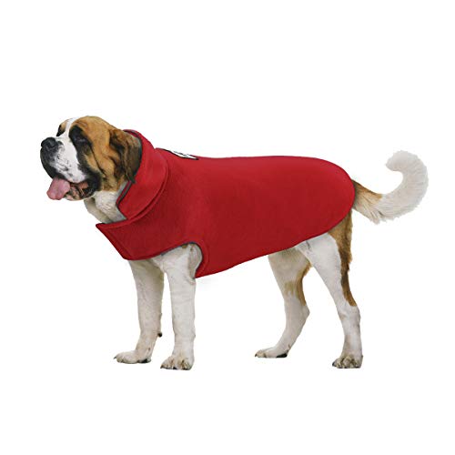 TFENG Hundejacke für Hunde Brust 82-100cm, Rückenlänge 59cm, Hals 48-60cm Wasserdicht Hundemantel gepolstert Puffer Weste Welpen (Rot, Größe 3XL) von TFENG