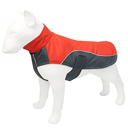 TFENG Hundejacke für Winter Hundemantel wasserdichte Reflektierende Jakce Hunde Weste für Kleine Mittlere Große Hunde, Rot S von TFENG