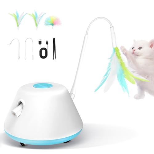 TGFIX CT01-B Elektrisches Interaktives Katzenspielzeug 4 in 1 Spielzeug für Katzen Automatischer Selbstbeschäftigung Katzenspielzeug USB Aufladbar Katzen Intelligenzspielzeug für Übungen und Spiel von TGFIX