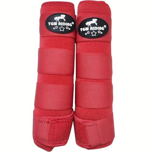 Pferdesport-Medizinstiefel, Pferdesportstiefel, Pferdebeinbandagen, ein Paar (Rot, M) von TGW RIDING