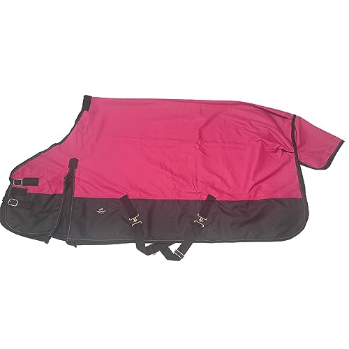 TGW RIDING Comfitec Essential Pferdedecke mit Halsteil, 1200D, wasserdicht und atmungsaktiv, weitere Farben, 183 cm, Hot Pink von TGW RIDING