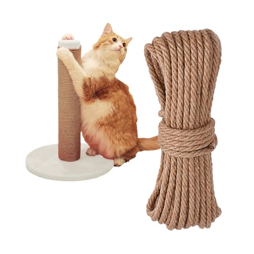 Ersatzseil für Katzenkratzbaum, Katzenturm-Reparaturseil, Katzenbaum-Seil, geruchloses Jute-Schnur, 0,64 cm, natürliches Hanfseil 1 von THAMIAO