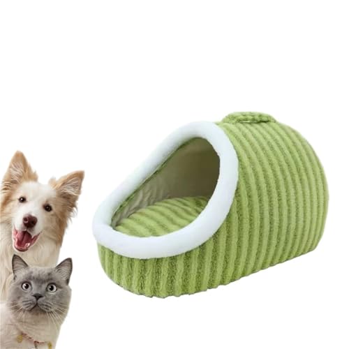 Hundebett Verstecktes Hundebett Winter Plüsch Haustier Katzenbett Katzenmatte Haus Warmer Katzenkorb Katzenschlafsack Katzenbett Hundebett Geeignet for Katzen Kleine Mittelgroße Hunde(Green,L) von THBGTCNQ