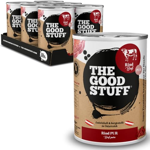 The GOODSTUFF Rind Pur 6 x 400 g | Hochwertiges Nassfutter für Hunde | Hundefutter nass | Mit frischem Rindfleisch | Hunde Nassfutter getreidefrei | Super-Premium Hundefutter mit hohem Fleischanteil The GOODSTUFF Rind Pur 6 x 400 g | Hochwertiges Nassfutter für Hunde | Hundefutter nass | Mit frischem Rindfleisch | Hunde Nassfutter getreidefrei | Super-Premium Hundefutter mit hohem Fleischanteil von THE GOODSTUFF Petfood