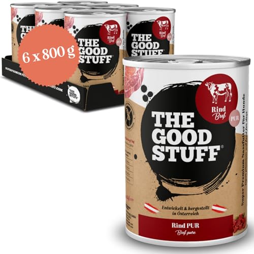 The GOODSTUFF Rind Pur 6 x 800 g | Hochwertiges Nassfutter für Hunde | Hundefutter nass | Mit frischem Rindfleisch | Hunde Nassfutter getreidefrei | Super-Premium Hundefutter mit hohem Fleischanteil The GOODSTUFF Rind Pur 6 x 800 g | Hochwertiges Nassfutter für Hunde | Hundefutter nass | Mit frischem Rindfleisch | Hunde Nassfutter getreidefrei | Super-Premium Hundefutter mit hohem Fleischanteil von THE GOODSTUFF Petfood