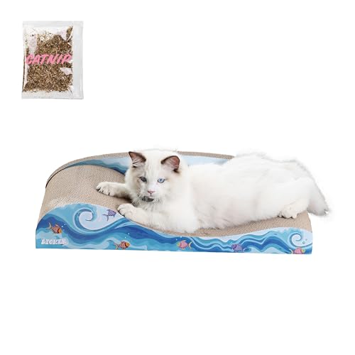 THE LICKER STORE CSR1002A Kokomo Coastal Katzenbett mit Katzenminze, 60,3 cm, aus Karton, Blau von THE LICKER STORE