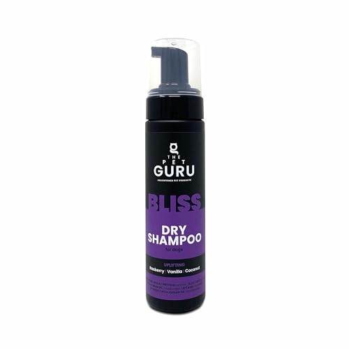 The Pet Guru Bliss duftendes natürliches Trockenshampoo für Haustiere, 200 ml, erhebende Himbeer-Vanille-Kokosnuss, kein Ausspülen, wasserloses Hundeshampoo, Hunde- und Welpenpflege von THE PET GURU