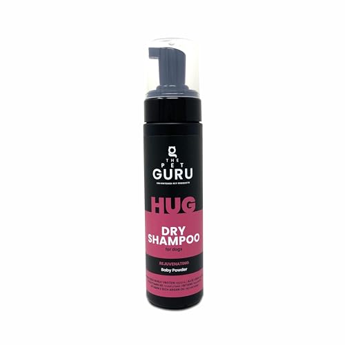 The Pet Guru HUG – Natürliches, trockenes, wasserloses Hundeshampoo, 200 ml. HUG – Verjüngender frischer Babypuderduft – wasserlose Fellpflege für Hunde von THE PET GURU