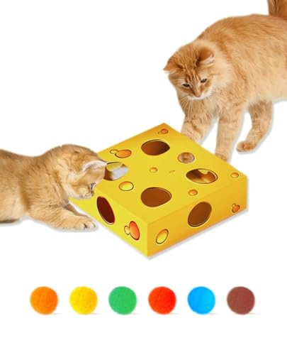 THIMOONS Katzenspielzeug | Interaktives 16-Loch-Mäuse-Whack-A-Mole | Katzenspielzeug Selbstbeschäftigung | Lustiges Karton-Design | Intelligenzspielzeug für Katzen von THIMOONS