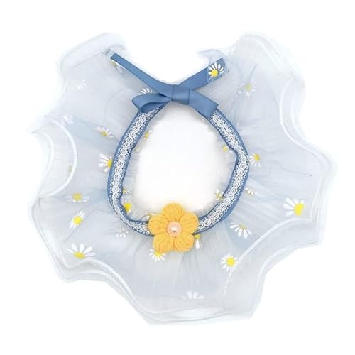 THINCAN Spitzenhalsband für Haustiere, Lätzchen, Halstuch, Katzenhalsband mit Kleiner Blume, süßer Anhänger, verstellbare Halskette, Kätzchen, Welpen, Sommerhalsbänder von THINCAN