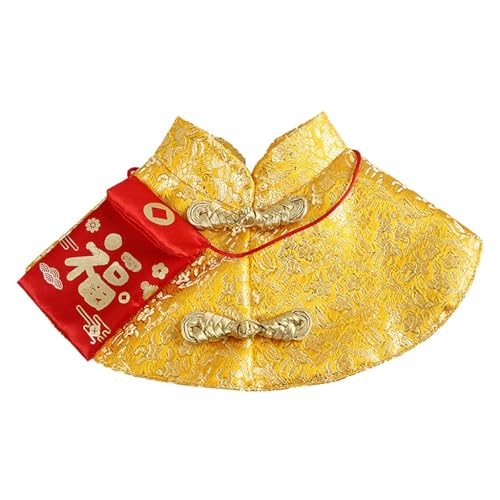 THINCAN Haustier Hunde Chinesisches Frühlingsfest Kostüm Umhang Katze TangSuit Welpe Festliche Kleidung Hundekostüm Katze Cosplay Cape von THINCAN