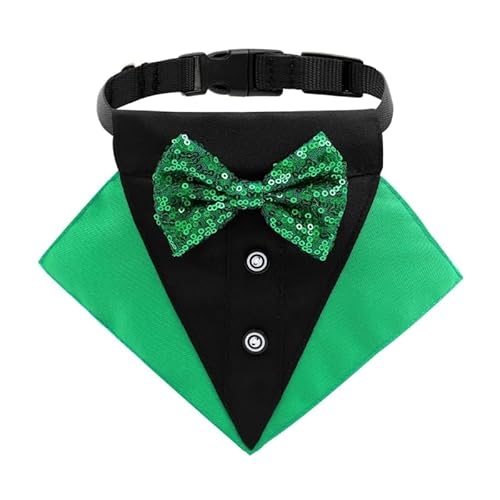 THINCAN Hundeschals Halstuch Patrick Day Hundehalstücher Halsband mit Schleife Dreieckstuch Hundehalsband Grün von THINCAN