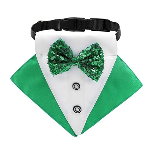 THINCAN Hundeschals Halstuch Patrick Day Hundehalstücher Halsband mit Schleife Dreieckstuch Hundehalsband Grün von THINCAN