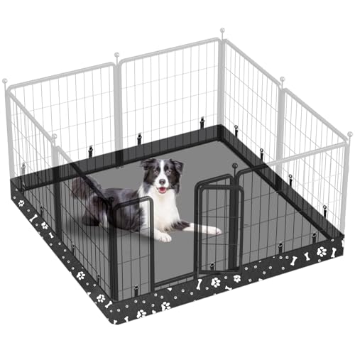 Laufstall für Hunde, quadratisch, passend für 122,9 cm, 8 Paneele, Metall-Laufstall, Hundekäfig-Pad, Welpen-Laufgitter, elastische Schnallenverbindungen. (Hinweis: Laufgitter nicht im Lieferumfang von THINMUHAND