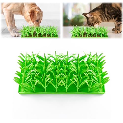 Silicone Grass Mat for Cats, Grass Food Mat Silicone 3D, Green Grass Silicone Slow Food Mat, Pet Chew Toy, Cat and Dog Eating Non-slip Pad, Creative Grass Design Licking Pad (1PCS) von THQERAER