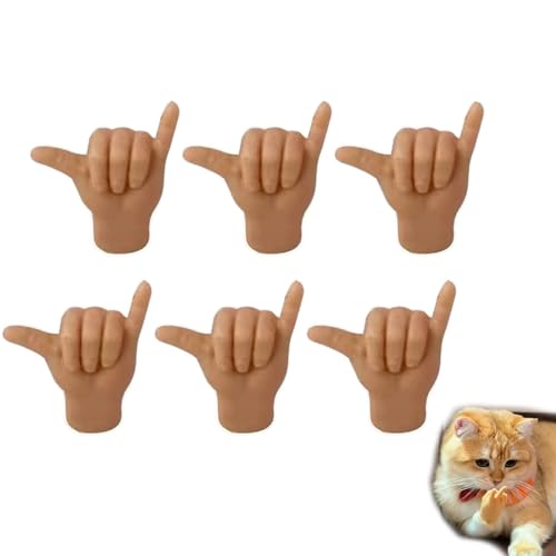THQERAER Mini Hands for Cats, Tiny Hands for Cats, Tiny Hands for Cats Crossed, Stretchable TPR Hands Cat Toy, Finger Puppet, Funny Cat Finger, Universal for Cats and Dogs (B) von THQERAER