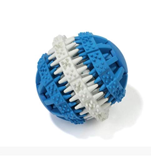 Pet Toys Extra Harte Gummiball Hunde Lustige Interaktive Elastizität Ball Hund Kauspielzeug Für Haustiere Zahnreinigung Ball of Food, Blau, S von THREESS