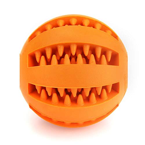 THREESS 1 stück Gummi pet Hund katzenspielzeug Ball kauen behandeln Halter zahnreinigung Ball Essen Hund welpen Ball Training interaktive pet Supplies, orange, 5 cm von THREESS