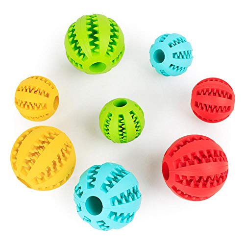 THREESS 1 stück Weichgummi Hundespielzeug Ball Lustig Spielen Hundefutter Spender Reinigung Zähne Welpen Kauen Spielzeug 5/7 cm, zufällig, 7 cm von THREESS